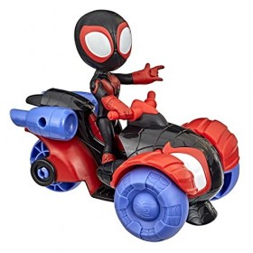 Spider-Man Hasbro Marvel Spidey and His Amazing Friends Miles Morales : Figurine daction et véhicule Techno-Racer, pour Enfa