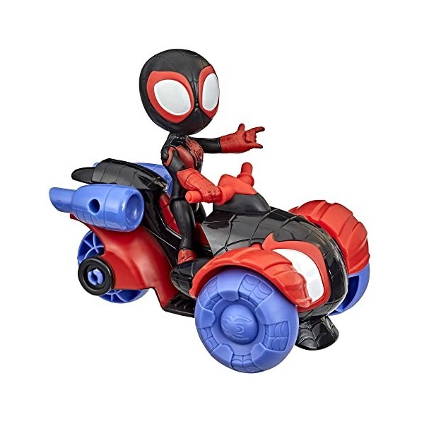 Spider-Man Hasbro Marvel Spidey and His Amazing Friends Miles Morales : Figurine daction et véhicule Techno-Racer, pour Enfa