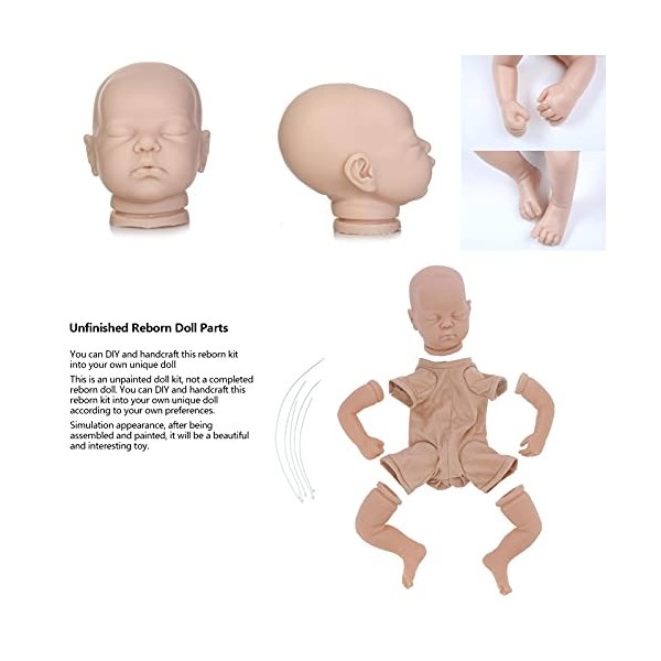 Poupée Reborn Non Peinte, Kits de poupée Reborn en Silicone Bricolage Simulation inachevée de 19 Pouces pour poupées de Brico