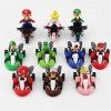 Super Mario Bros Kart Lot de 10 kart à tirer pour voitures, moto, Luigi, Yoshi Toad, princesse, pêche, âne, Kong 6,3 cm pour 