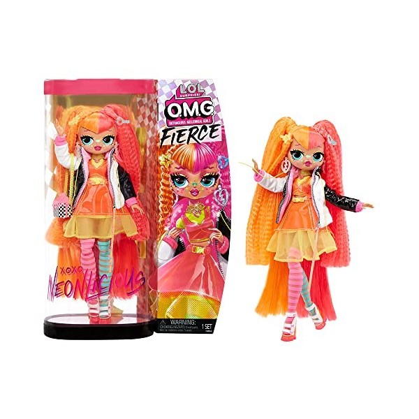 L.O.L. Surprise! OMG Fierce - NEONLICIOUS - Poupée Mannequin de 29 cm avec 15 Surprises, Dont de Belles Tenues, Accessoires &