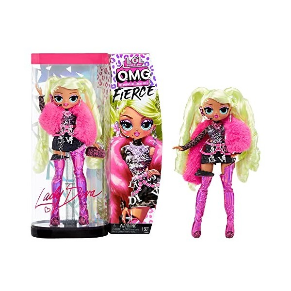 LOL Surprise OMG Fierce Fashion Doll - LADY DIVA - 11.5"/29cm avec 15 surprises - Incluant des tenues de mode, des accessoire