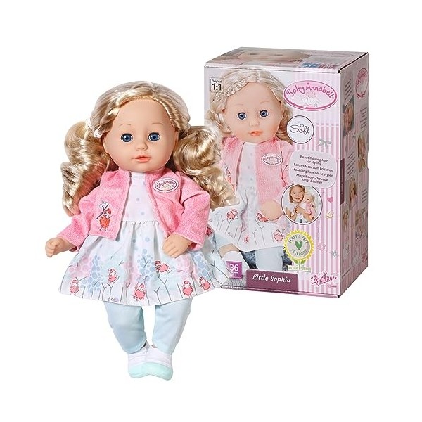 Baby Annabell Little Sophia - 36cm Soft Bodied Doll with Long Hair for Styling - Suitable for Children Aged 1+ Years - Perfec