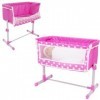 Lit de Chevet Dolly Tots à côté de Moi | Jouet de Berceau de Chevet Pliable Rose | Lit de bébé pour poupées | Jouets Accessoi