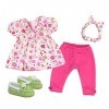 Sophias par Teamson Kids Ensemble de vêtements de poupée 8 pièces à Fleurs avec Chaussures de poupée, Robe de poupée de 15",