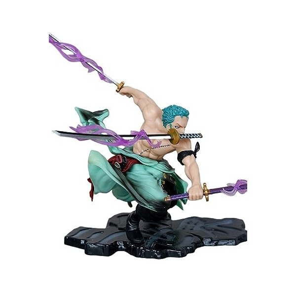 KAMFX Chiffre danime Figurine dune Seule pièce Roronoa Zoro Visage remplaçable Figurine Dessin animé Statuette en PVC Jouet