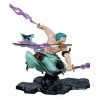 KAMFX Chiffre danime Figurine dune Seule pièce Roronoa Zoro Visage remplaçable Figurine Dessin animé Statuette en PVC Jouet