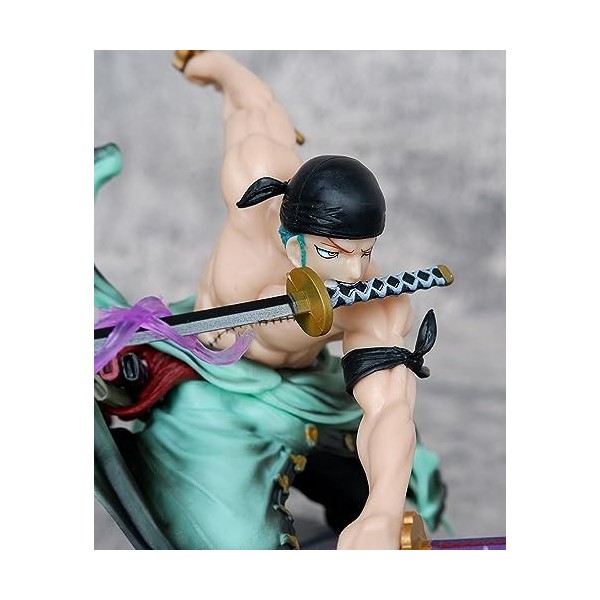 KAMFX Chiffre danime Figurine dune Seule pièce Roronoa Zoro Visage remplaçable Figurine Dessin animé Statuette en PVC Jouet