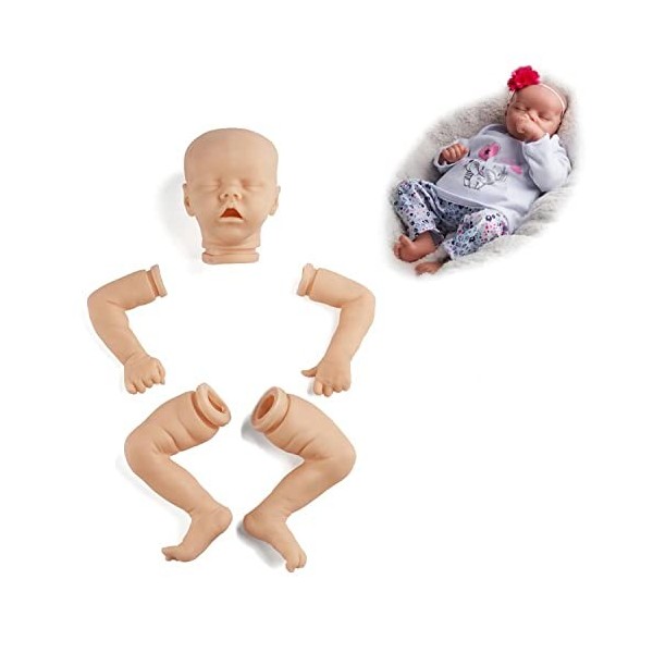 Twin A/B Reborn Baby Doll Kits Kit de Fabrication de poupées Non peintes Comprenant la tête, Les Membres, Le Corps en Tissu, 