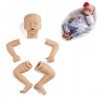 Twin A/B Reborn Baby Doll Kits Kit de Fabrication de poupées Non peintes Comprenant la tête, Les Membres, Le Corps en Tissu, 