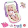 JC Toys, Lots to Love Babies Poupée et siège Auto 35,6 cm – 4 transporteurs Multi-Positions et Accessoires – Posable et étanc