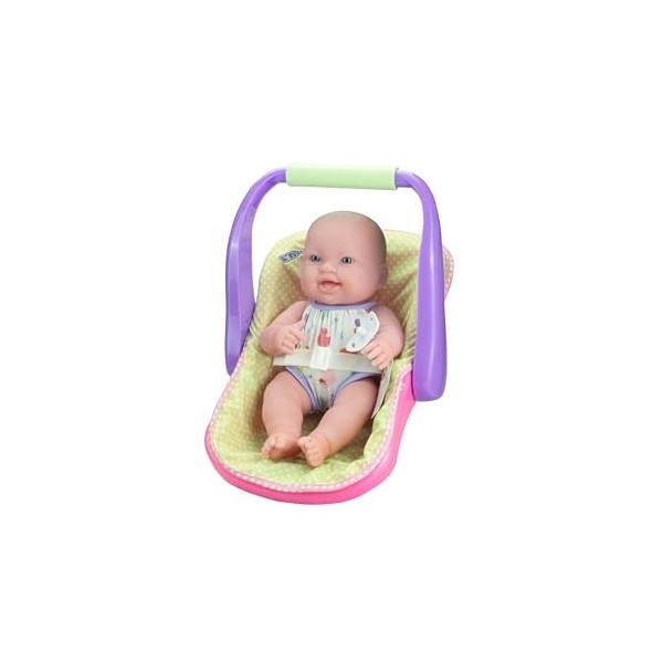JC Toys, Lots to Love Babies Poupée et siège Auto 35,6 cm – 4 transporteurs Multi-Positions et Accessoires – Posable et étanc