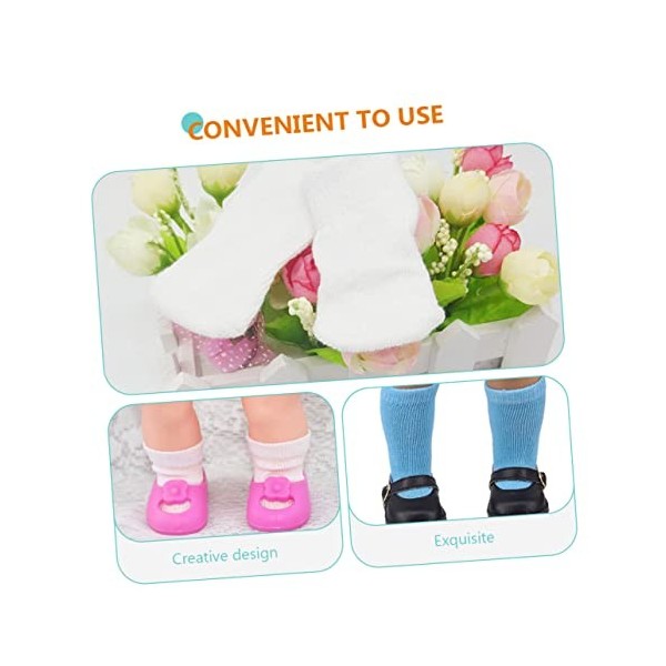 Toyvian 40 Paires De Chaussettes De Poupée Décor De Poupée Chaussettes De Poupée Grandeur Nature pour Chaussures De Poupée Ch