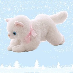 Toyvian 2 Pièces Poupée De Dessin Animé Cadeau De Poupée danniversaire Chat Simulé Le Chat Blanche Enfant