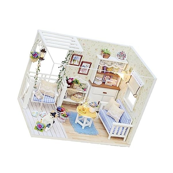 ibasenice 1Pc Micro Jouets Puzzle en Bois Jouets en Bois Modèle De Maison Miniature Enfants Maison De Poupée Miniature Assemb