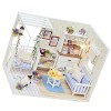 ibasenice 1Pc Micro Jouets Puzzle en Bois Jouets en Bois Modèle De Maison Miniature Enfants Maison De Poupée Miniature Assemb