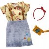 Barbie Toy Story Clothes: Woody Top, Denim Skirt with Suspenders, Purse, Headband