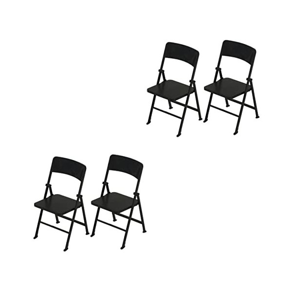 Toyvian 4 Pièces Chaise Pliante De Maison De Poupée Fauteuil Chaise De Maison De Poupée Miniature Chaise De Salle à Manger Mi