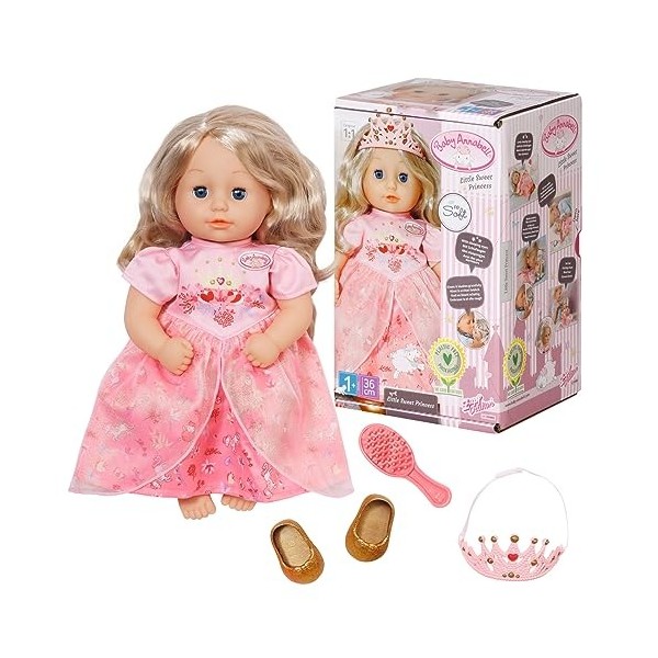 Baby Annabell Little Sweet Princess 36cm - For Toddlers 1 Year & Up - Promotes Empathy & Social Skills - Includes Dress, Shoe