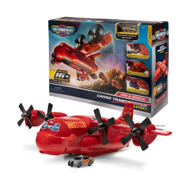 Jazwares Micro Machines Coffret Avion-Cargo avec 1 véhicule Exclusif – Collection de Voitures de Jeu Micromachines