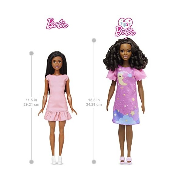 Barbie Ma Première Barbie Poupée Brooklyn brune avec corps articulé, habillages et accessoires, Jouet Enfant, Dès 3 ans, HMM6