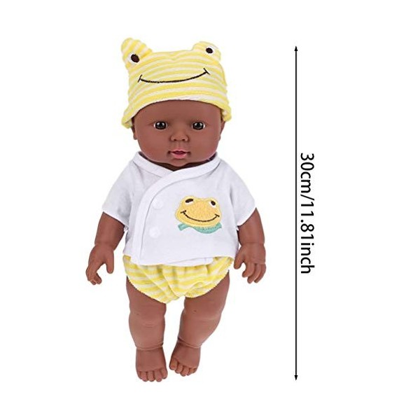 Stecto 12 Pouces Lifelike Reborn Bébé Poupées Africaines pour Filles, Poupées Noires, Poupées de Bébé Réalistes, Jouets Bébé 