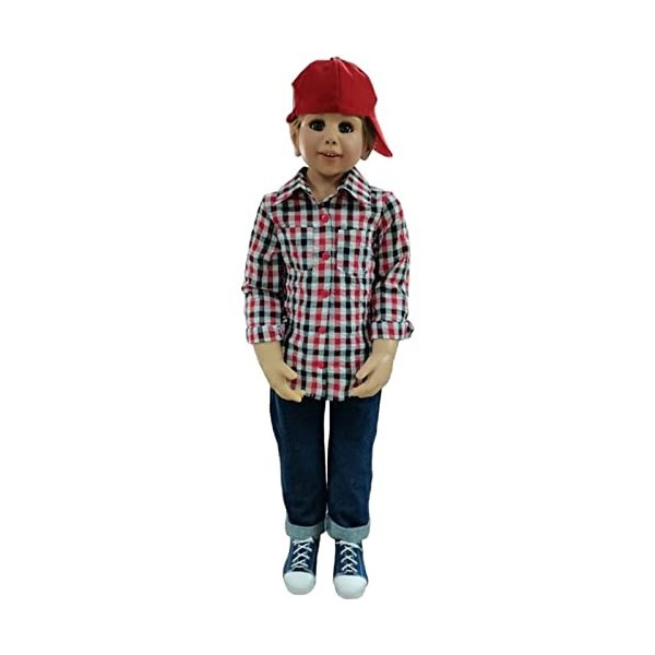 YIHANGG Énorme Poupée Reborn Enfant en Bas âge Debout Poupée Articulée Corps Entier en Vinyle Dur Fille Cheveux Longs Poupée 