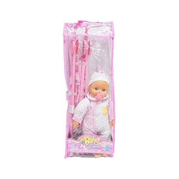 Poussette pour poupées, Poussette Pliante pour avec poupée et Sucette, Funny Girl Play House Jouet Pliable Bébés Poussette po