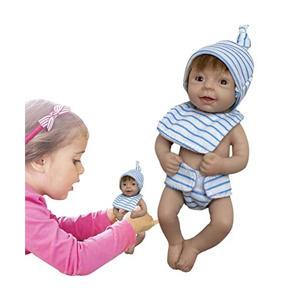 Mandeep Poupées lavables - Poupées 6 Pouces - Poupées bébé avec vêtements et Accessoires dalimentation, Cadeau danniversair