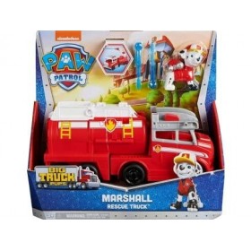 Coffret pour Pat Patrouille - Camion de Pompier avec Chien Marcus 22 cm - Set Collection Truck Rescue + 1 Carte Tigre - véhic