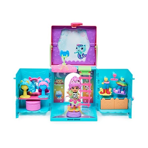 Gabby’s Dollhouse, Coffret de Jeu transportable Dressing Arc-en-Ciel avec poupée Gabby, Jouets Surprises et Accessoires pour 