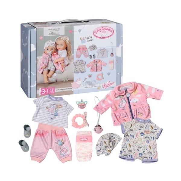 Baby Annabell Ensemble de naissance 707425 - Convient aux poupées Baby Annabell de 43 cm - Contient des vêtements & accessoir