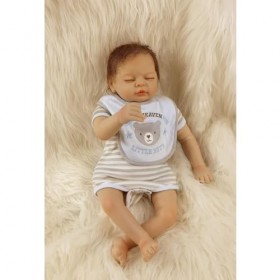 JIEBOTE Poupée Reborn Bébé 22 Pouces 55 cm Souple Silicone Vinyle Bebe Reborn Fille Réaliste Fait à la Main Nouveau-né Vrai b