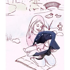 Götz 3402941 Porte-bébé et siège Auto pour poupée Denim & Spots 36&nbsp;x 40&nbsp;x 29&nbsp;cm - Porte-poupée pour Tous Les poupons de 30&nbsp;