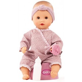 Götz 2253146 Sleepy Aquini Soft Mood - Poupée de Bain de 33 cm aux Yeux Marron pour Dormir, sans Cheveux en Set de 6 pièces -