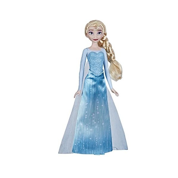 Disney- Frozen Reine des Neiges Shimmer Elsa Fashion Poupée, Jupe, Chaussures et Longs Cheveux blonds, Jouet pour Enfants de 