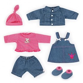 Bayer Design 84618AA Vêtement pour poupée, Ensemble Jean, Robe, Pantalon, Haut, Bonnet, Veste, Chaussures, 40cm - 46cm