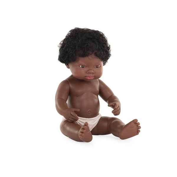 Miniland Miniland31053 38 cm poupée garçon Afrique sans sous-vêtements