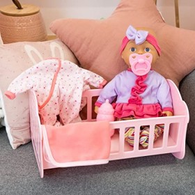 Bayer Design 93202AE Anna Cozy Ensemble poupée, Berceau, Couverture, biberon, tétine, Tenue