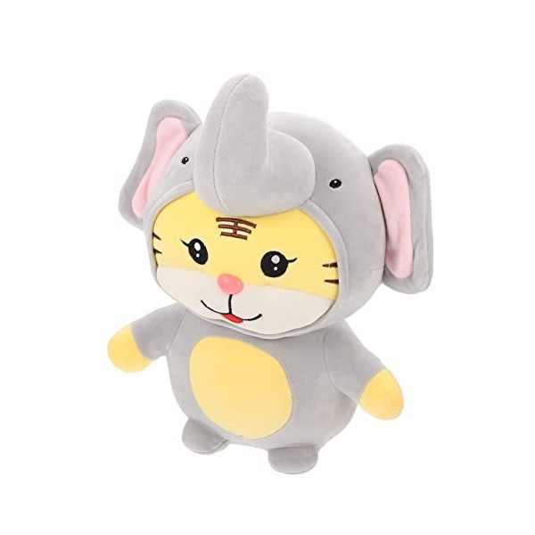 ibasenice 2 Pcs Peluche Tigre Confort Animal Coussin Animal Jouet Doux Poupée Bébé Oreiller Gris Canapé Oreillers Gris Décor 