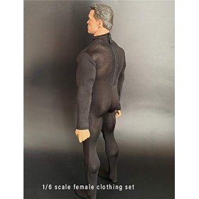 MDybf Vêtements de poupée for Figurine Masculine à léchelle 1/6, Body Noir, Costume for Figurine daction Masculine de 12 Po