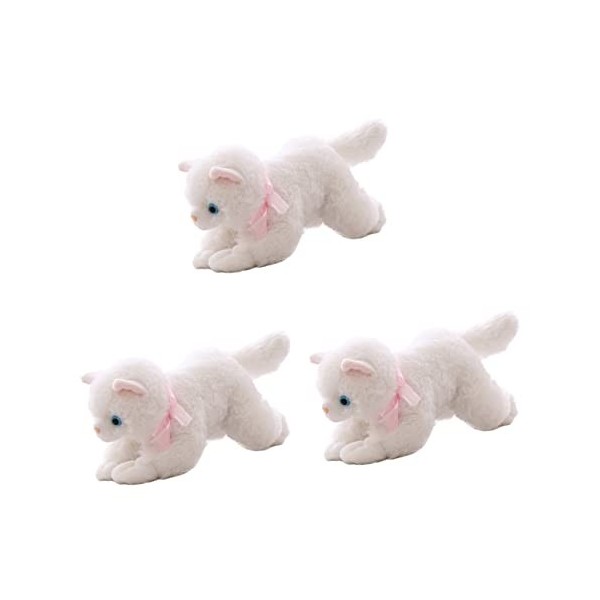 Totority Poupée De Chat 3 Pièces Simulé Cm Animal Enfants Blanc Cadeau Bureau Dessin Animé Décoration Poupée Jouet Maison Esc