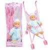 Poussette de poupée pour Tout-Petits,Ensemble de Landau Pliant Soft Body Babies Doll Inclus Fun Play Combo Set - Funny Girl P