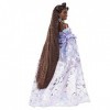Barbie Poupée Extra Chic avec robe à imprimé oursons et traîne, figurine ourson, très longs cheveux et accessoires, points d’