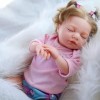 Takanini Reborn Baby Doll Poupées de fille à peau blanche avec maillons en silicone Corps souple Réaliste à la main Cadeaux d