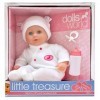 Dolls World Poupée Little Treasure avec Tenue Blanche de Peterkin : première poupée idéale pour Les Jeunes Enfants | Poupées 