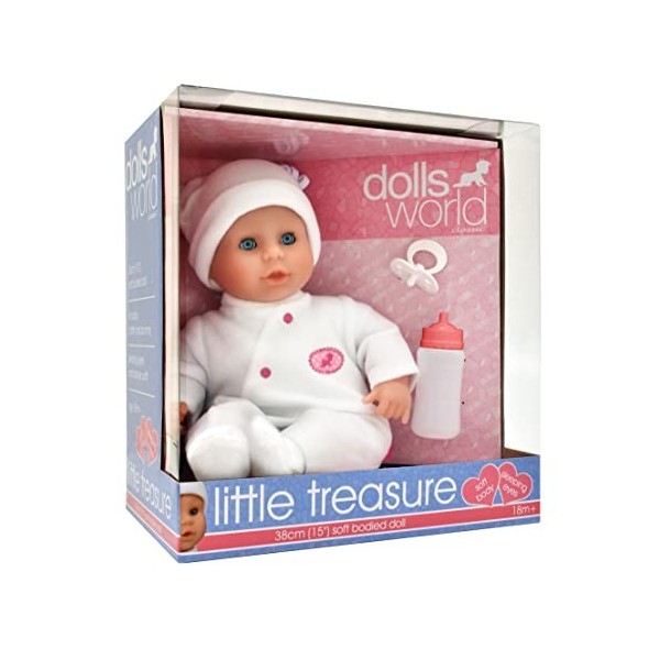 Dolls World Poupée Little Treasure avec Tenue Blanche de Peterkin : première poupée idéale pour Les Jeunes Enfants | Poupées 