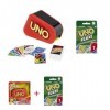 Mattel Pack Jeu Uno Extrême GXY75 + Jeu Uno Flex HMY99 , Jeu De Société, Lanceur Cartes, Effets Lumineux Et Sonores, Coup 