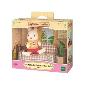 SYLVANIAN FAMILIES - Chocolat Père avec canapé & Les Grands-Parents Lapin Chocolat Families Mini-poupées et Figurines, 5190, 