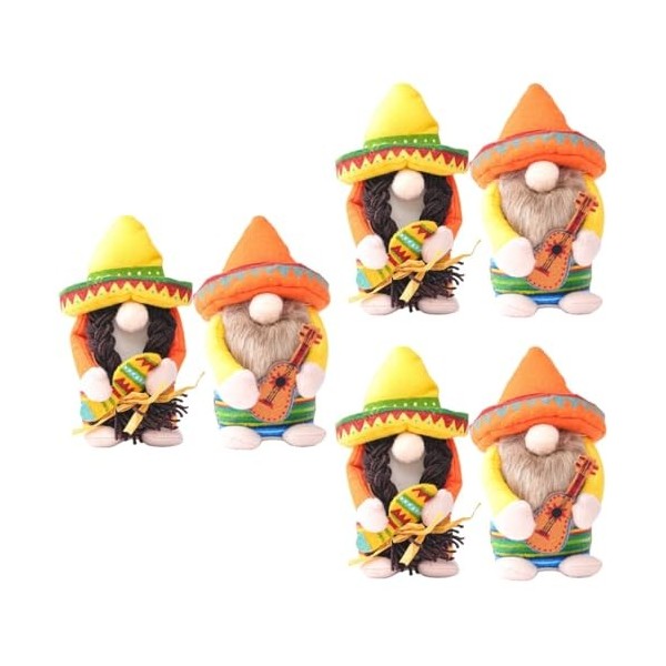 Abaodam 4 Pièces 1 Ensemble Poupée Hawaïenne Table Nordique GNOME Lapin Figure Décoration Plage Peluche Gnomes Nisse Peluche 